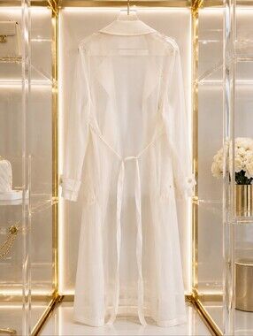 Valiant Transparent Women's White Long Trench Coat
